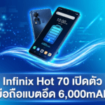 Infinix Hot 70 มือถือแบตอึด 6,000mAh ฝาหลังเปลี่ยนสีได้ รองรับชาร์จไว 45W