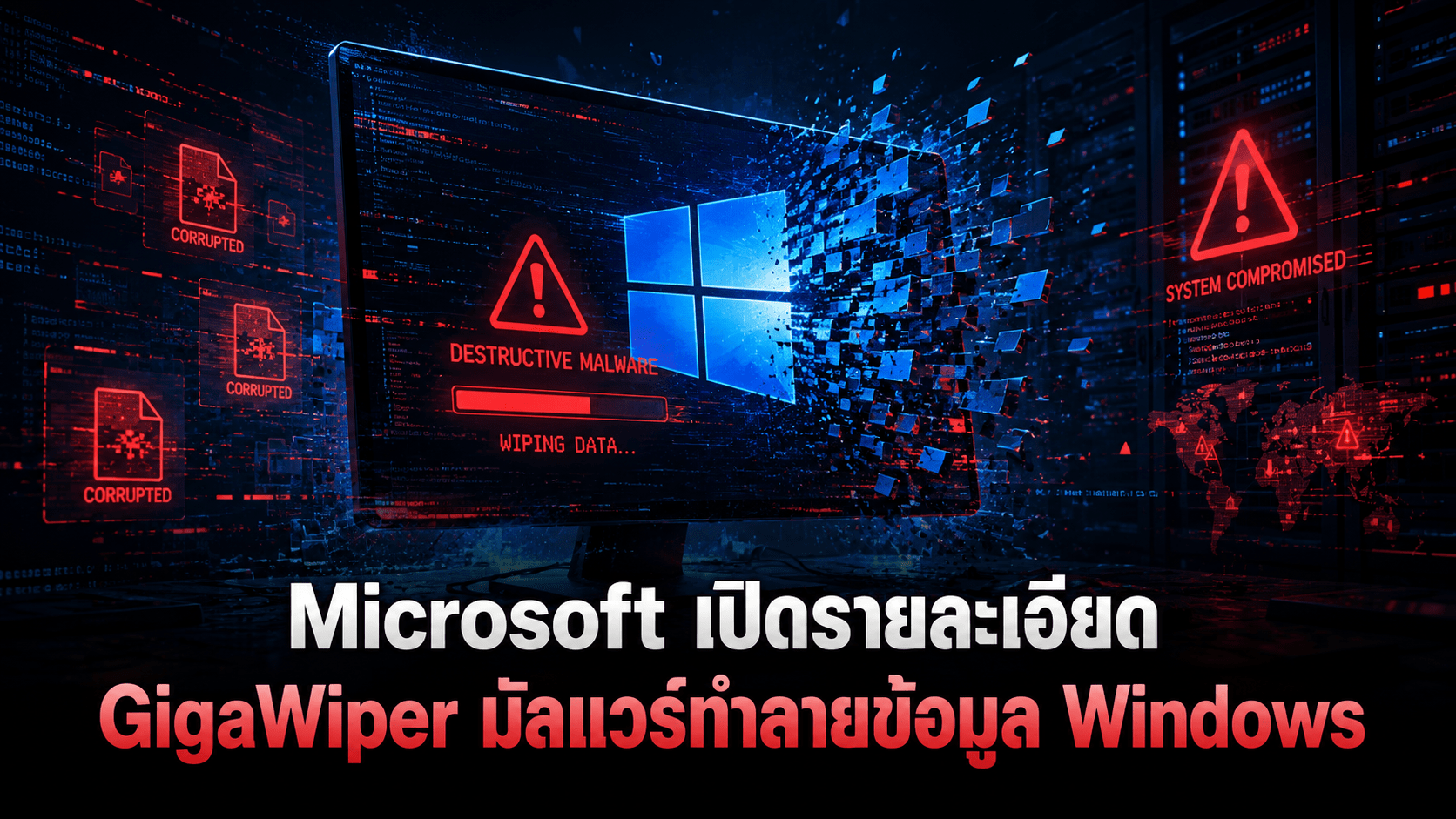 Microsoft เปิดรายละเอียด GigaWiper มัลแวร์ทำลายข้อมูล Windows พร้อมความสามารถสอดแนมและควบคุมเครื่อง